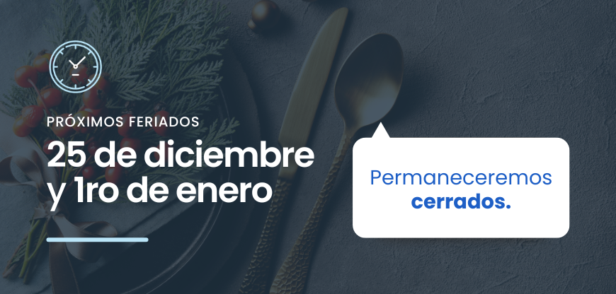 Aviso 25 de diciembre y 1ro de enero