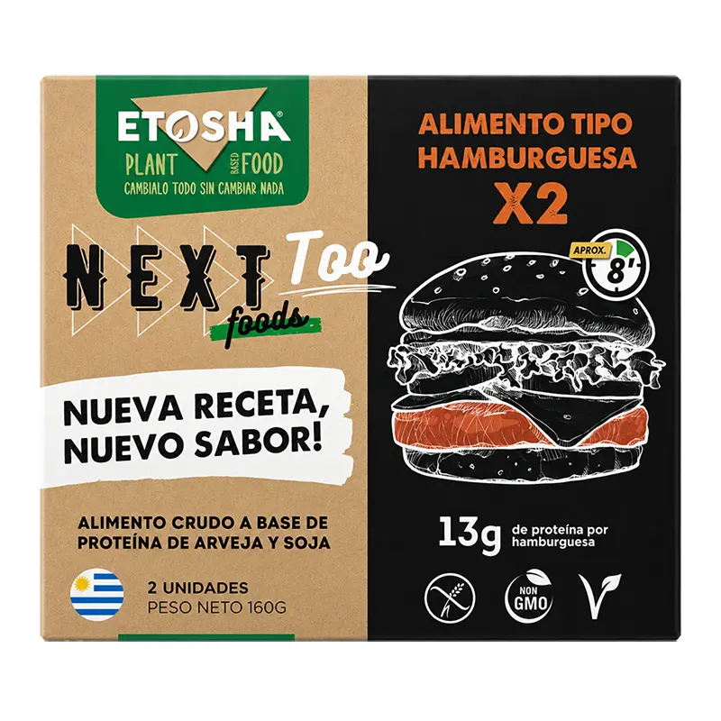 Hamburguesas de Soja Etosha Libres de Gluten x2