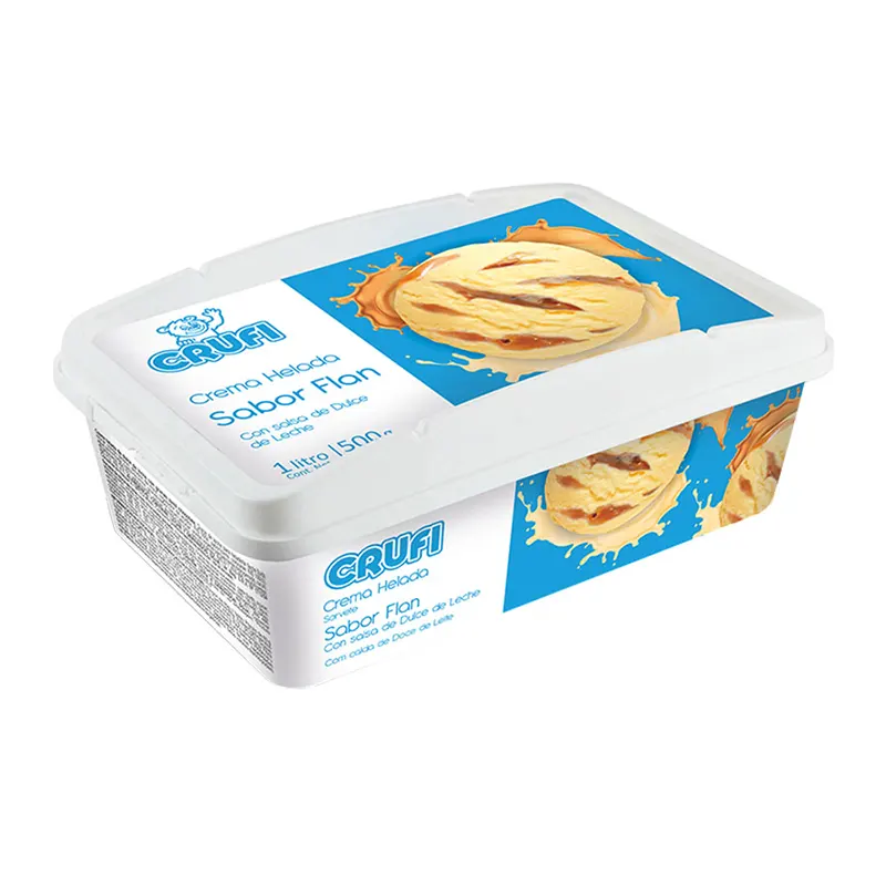 Helado Crufi 1L Flan con Dulce de Leche