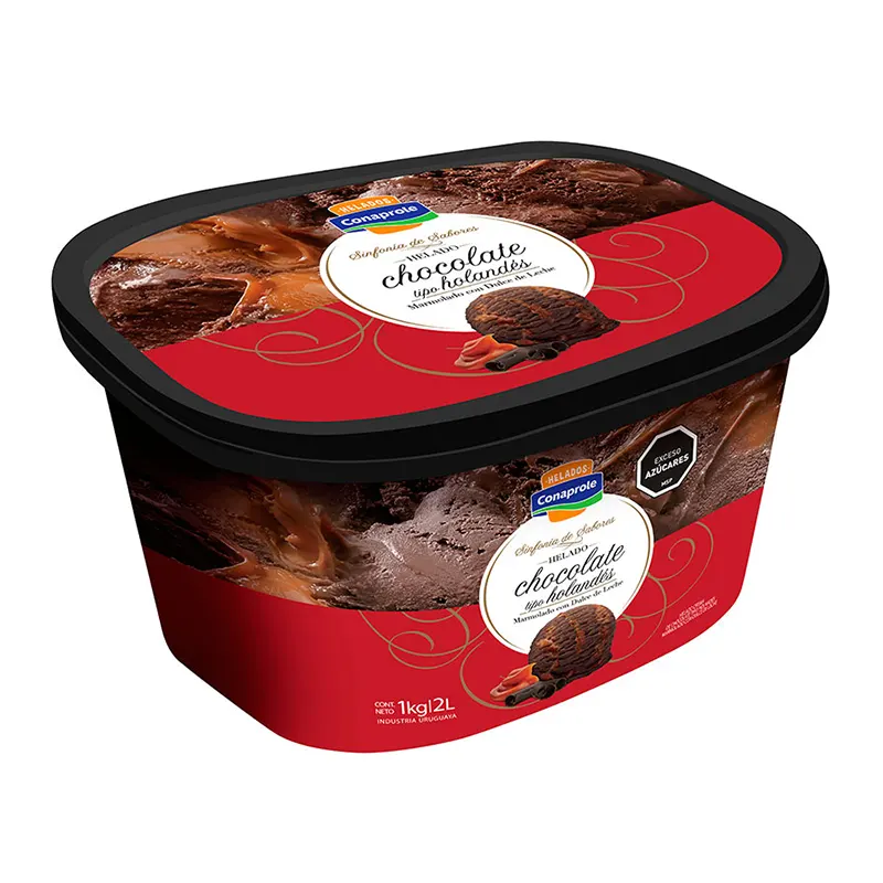 Helado Conaprole 2L Chocolate Holandés Marmolado con Dulce de Leche
