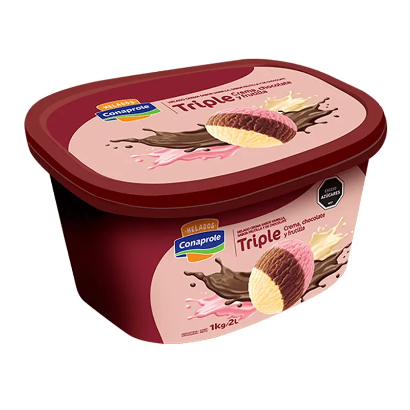 Helado Conaprole 2L Frutilla, Vainilla y Chocolate