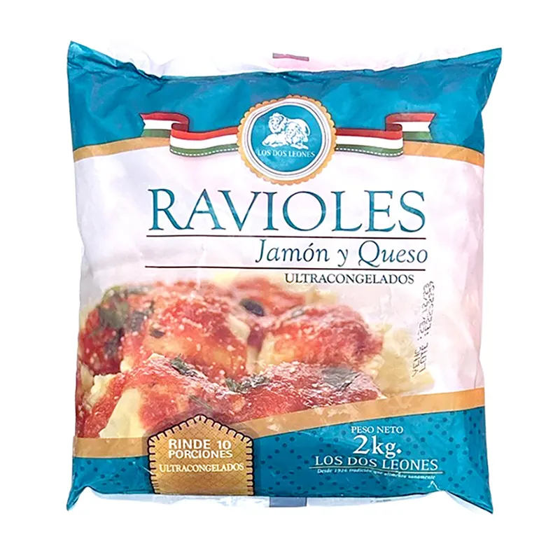 Ravioles de Jamón y Queso Los Dos Leones 2kg