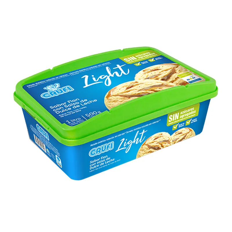 Helado Crufi Light 1L Flan con Dulce de Leche