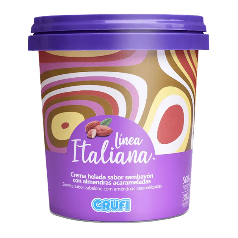 Helado Crufi 500mL Sambayón con Almendras Acarameladas