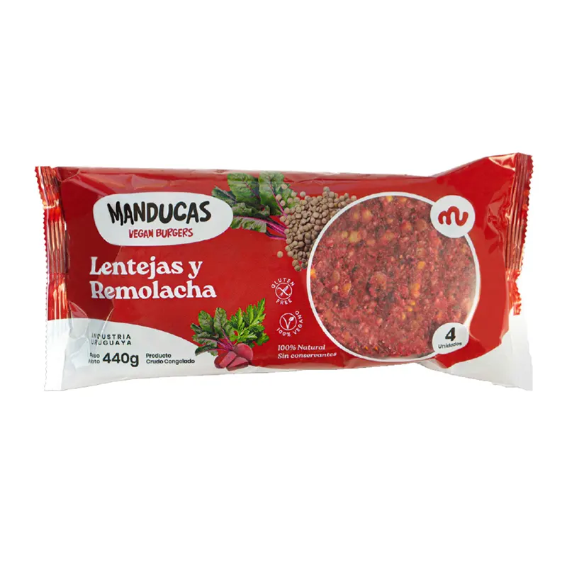 Hamburguesas Veganas Lentejas y Remolacha Manducas x4