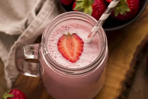 Licuado sabroso de frutillas