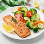 Filet de salmón con panaché de vegetales