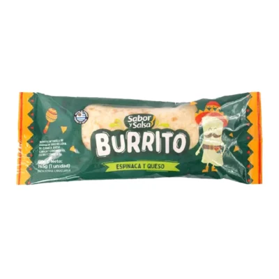 Burrito de Espinaca y Queso Sabor y Salsa