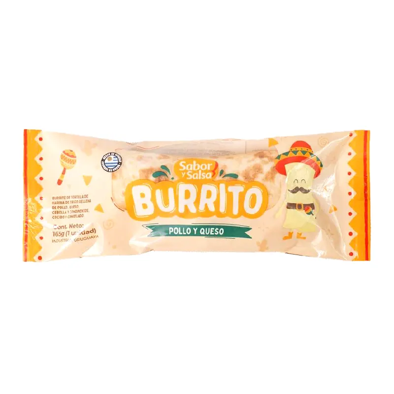 Burrito de Pollo y Queso Sabor y Salsa