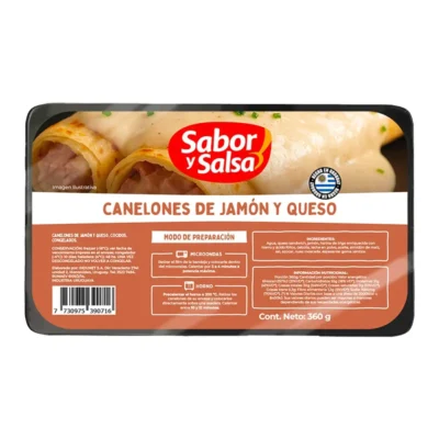 Canelones de Jamón y Queso Sabor y Salsa x2